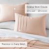 King Size Microfiber Pleated Soft Washed Comforter Set Pink Blush Color