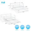 Full size White Metal Daybed with Twin size Pop Up Trundle and LED Lights