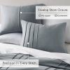 King size Pleated Pre-Washed Microfiber Comforter Set in Blue Grey