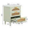 Retro Mid-Century Modern 3 Drawer Bedside Table Nightstand in Mint Green